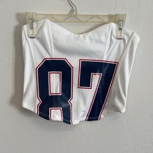 NWT Windsor White Mesh Strapless Corset Top - Sporty Perforated Design